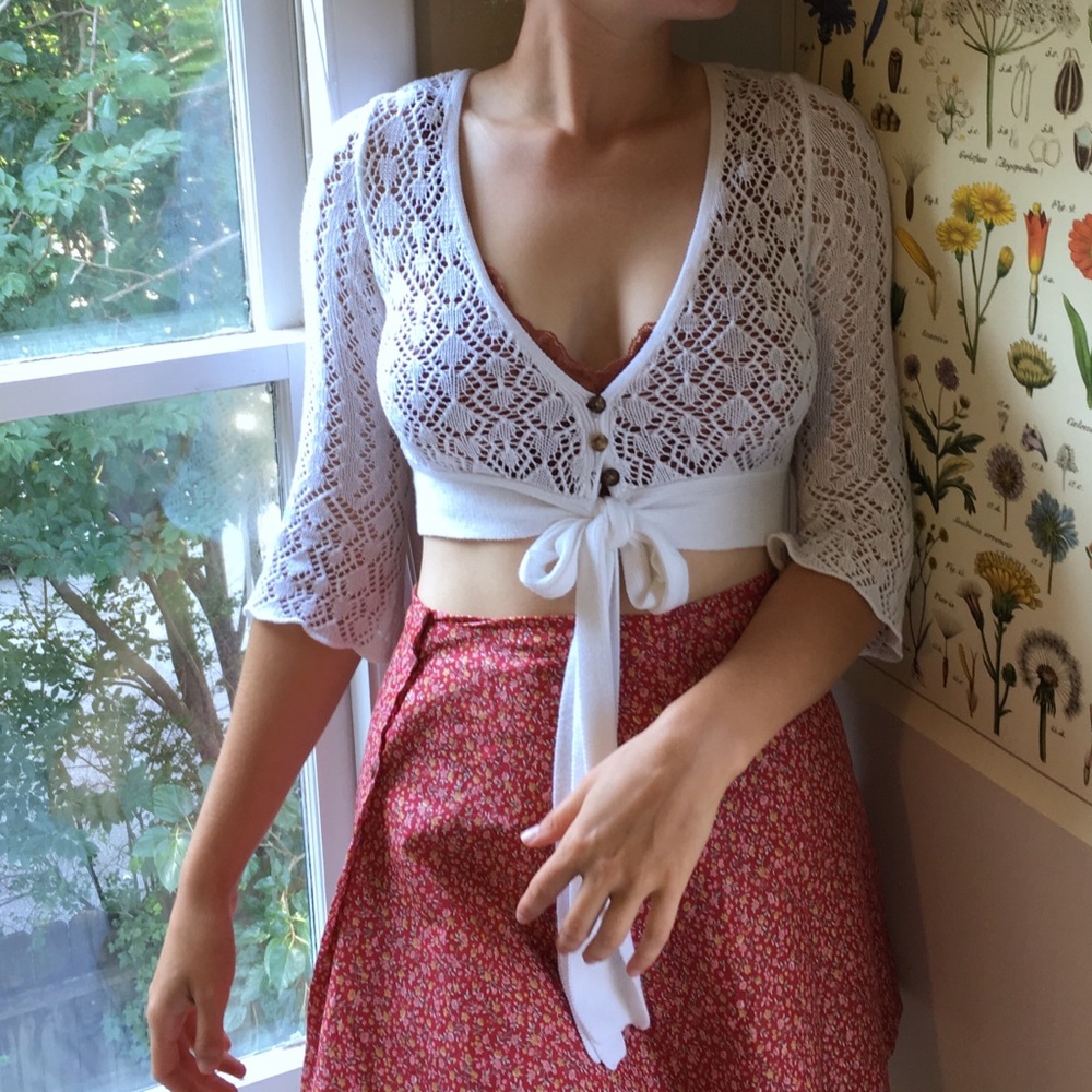 Cropped Crochet Cardigan